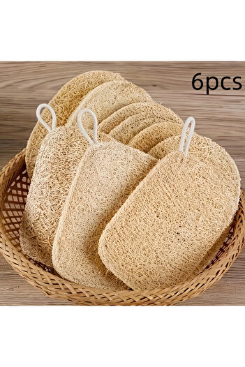 Choice 6pcs double-layer 6pcs Dual-Layer Loofah Sponge Exfoliator - Natural Loofah Outer for Scrubbing + So