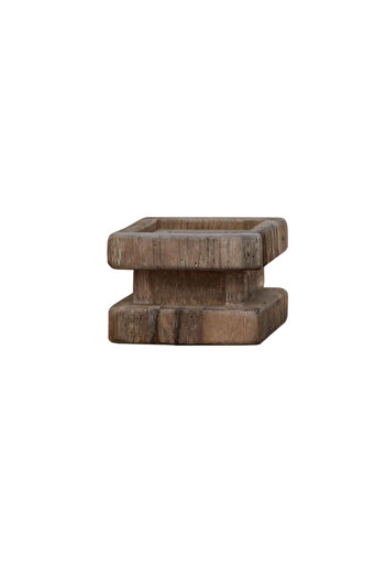 Icon Living Modern Design Square Shaped Small Wooden Vase