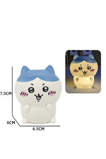 Miniso 7cm Hachiware Chiikawa Anime LED Night Light Hachiware Usagi Rabbit Lamp Bedroom Desktop Decor Bir