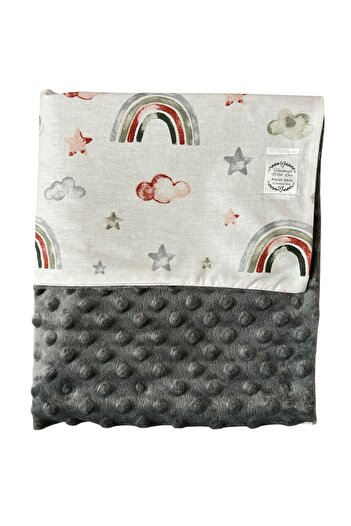 ATELIER ALEDA Baby blanket, rainbow print, cotton/minky, Atelier Aleda, 75x95 cm