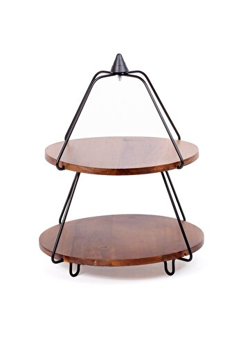 Generic 2-tier wooden cake stand
