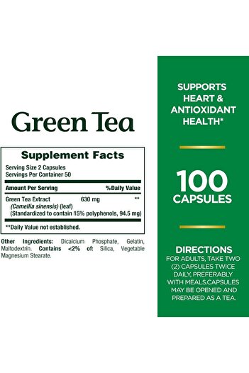 Nature's Bounty Green Tea Capsules, 315 Mg