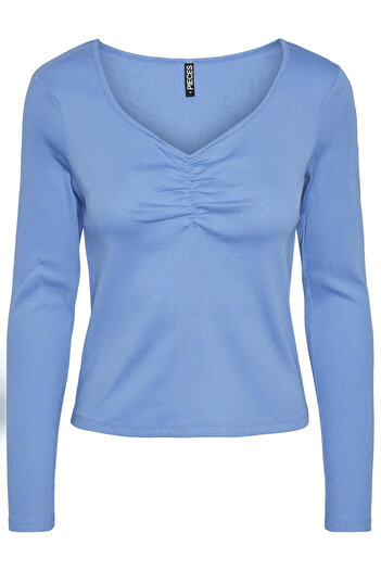 PIECES blouse, blue