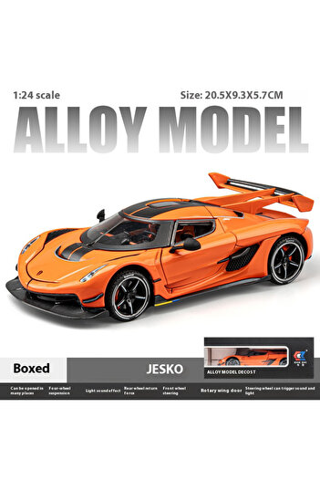 Choice orange with box Simulation 1:24 Jesko Car Model Alloy Car Model Sports Car Children's Toy Car Collec