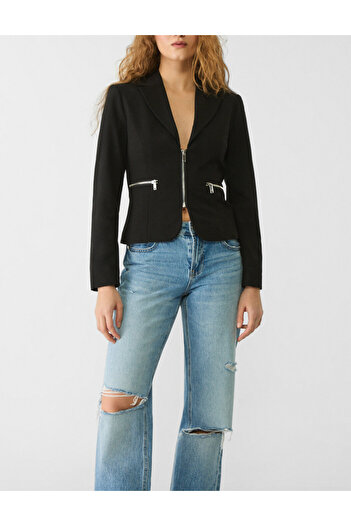 Stradivarius jacket, black