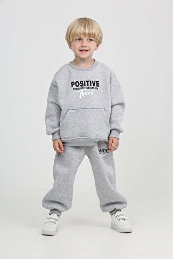 Toontoy Boy's Positive Printed Tracksuit Set