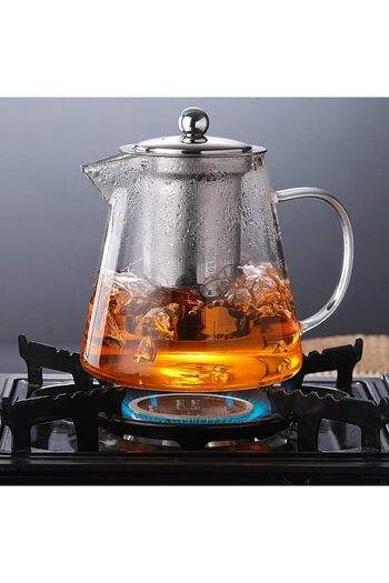 TAPIT Glass Tea Pot, Borosilicate Glass Tea Kettle for Loose Leaf Tea, Transparent Teapot with Stain