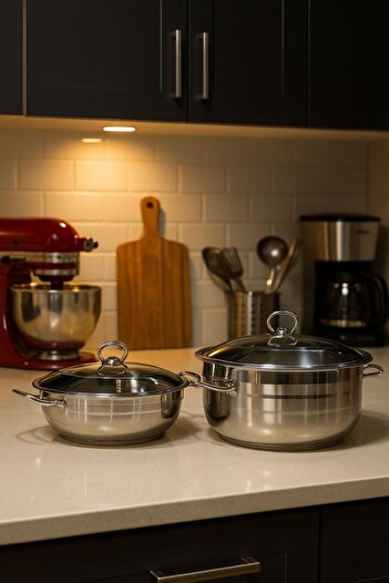 DOWRY STİL Cook 4-Piece Steel Cookware Set 26cm 28cm