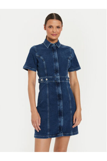 Tommy Jeans Rochie din denim pentru femei DW0DW18593 Albastră