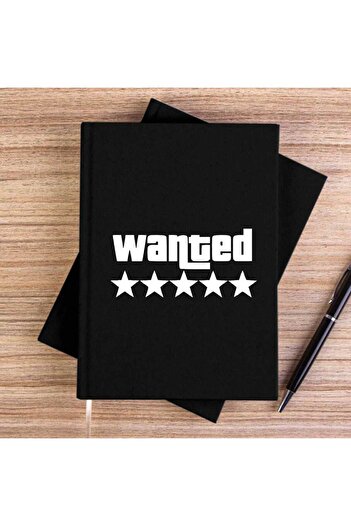 CrowsGate Wanted White Black Unlined Canvas Notebook
