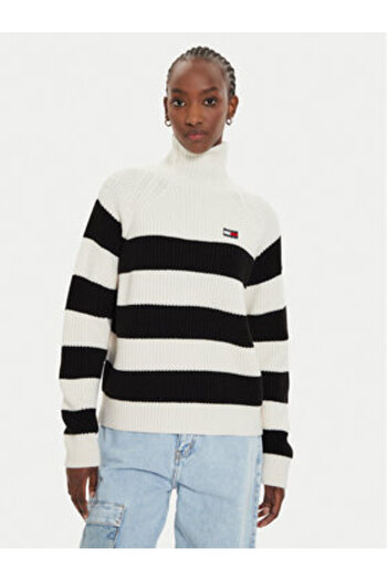 Tommy Jeans Pulover cu guler înalt pentru femei DW0DW19914 Negru
