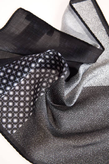 ALTINYILDIZ CLASSICS Men's Black-Grey Patterned Handkerchief