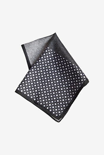 ALTINYILDIZ CLASSICS Men's Black-Grey Patterned Handkerchief
