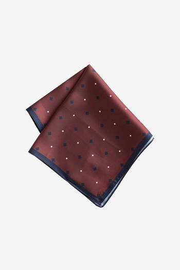 ALTINYILDIZ CLASSICS Men's Brown-Navy Blue Patterned Handkerchief