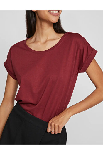 VILA T-shirt, cherry red