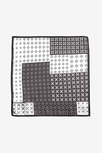 ALTINYILDIZ CLASSICS Men's Black-Khaki Patterned Handkerchief