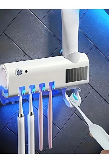 Promagg Solar-powered toothbrush holder with UV sterilization and toothpaste dispenser