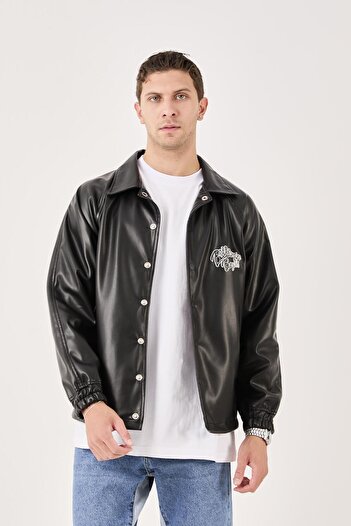 Rocqerx X-2013 Lined Coat with Embroidery Detail on the Front and Back