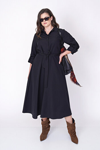 Büyük Moda Poplin Shirt Dress