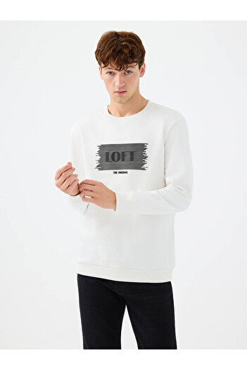 Loft Ανδρικό φούτερ Regular Fit Λευκό Lf2041079
