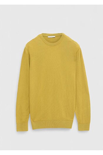 Ramsey Safran Crew Neck Plain Knit Wool Blend Sweater