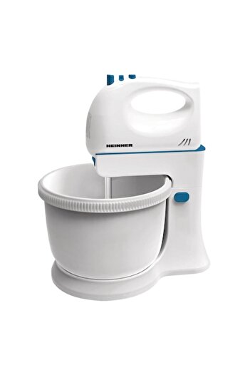 Heinner Mixer cu bol Charm HMB-350BL, 300W, 5 viteze + turbo, Alb/Albastru