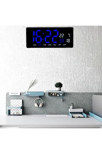 FİL Ceas Digital LED JH-3604, Alarmă, Temperatură, Albastru-Alb