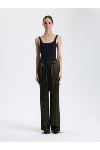 BAQA Khaki Glitter Palazzo Pants