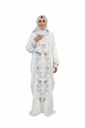 ELEGANT G Embroidered prayer shawl {zipper} luxury tie with scarf