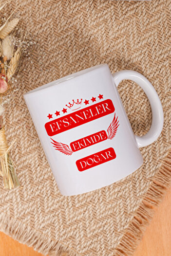 giftkonsept Crown and Star Patterned Legends Are Born in October Printed Mug for Wife, Friend, Birthday Gift
