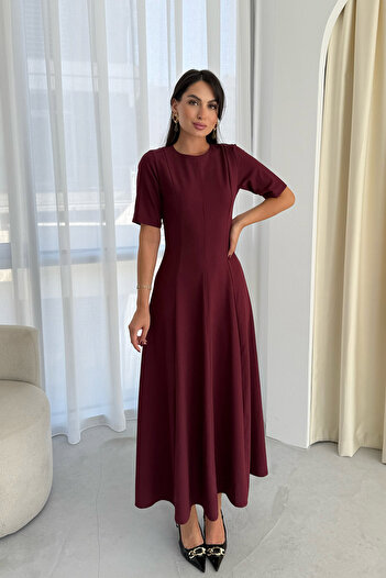 Seda Yalçın Atelier Burgundy Patchwork Maxi Dress