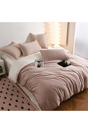 Casa de Vis Set lenjerie de pat dublu, 6 piese, satin, 240 x 245 cm, uni,