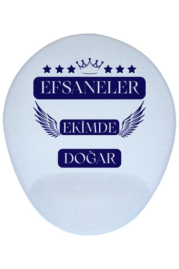 giftkonsept Legends Are Born in October with Crown and Star Pattern Printed Gift Mousepad with Wrist Support