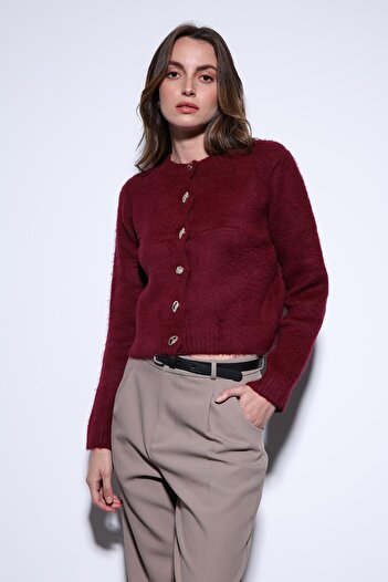Antioch Burgundy Soft Textured Women's Cardigan