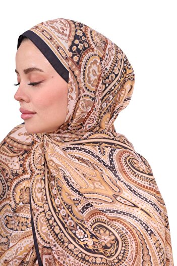Karaca Premium Lux Original Ethnic Pattern Shawl (Voile Silk, 1St Grade) Classy, Lightweight, Comfortable, Stylish, Islamic Clothing)