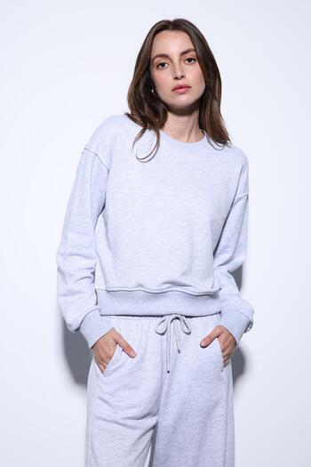 Antioch Gray Melange Basic Women's Sweatshirt