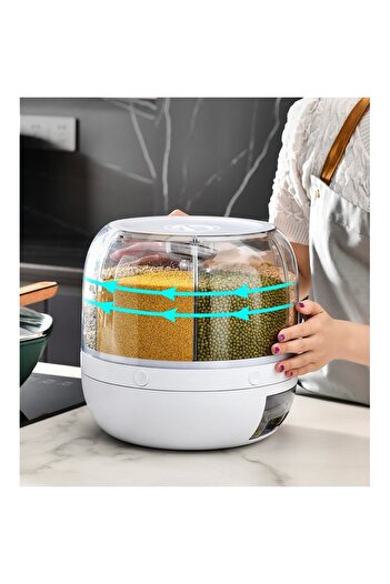 Flippy Cereal Dispenser Flippy, 360 Rotating, 6 Compartments, 3 L Capacity, Moisture Resistant, Airtight Cl