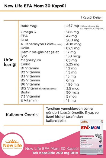 New Life Efa Mom 30 Capsules 3 Pieces