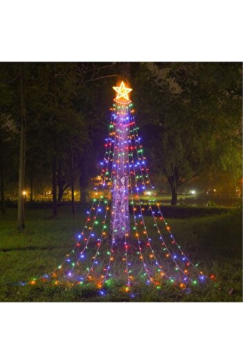 Flippy Instalație Perdea Tree Dazzler 350 LED Multicolor, Stea Luminoasă, Solar, Interior/Exterior