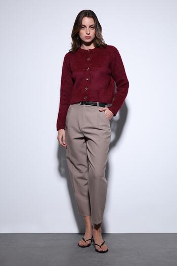 Antioch Burgundy Soft Textured Women's Cardigan