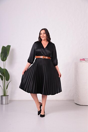 BRUGGE Gamze Moda Plus Size Satin Dress