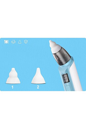 NiceKids Aspirator nazal pentru copii, cu 6 moduri de funcionare, 2 varfuri din silicon, 10 filtre i