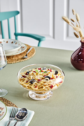 Glamis Selen Concept Moon Model Handmade Glass Salad and Presentation Bowl with Feet