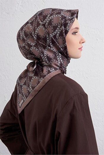 Armine Φουλάρι Sura Pure Silk 9410 - 87 Καφέ Μικτό σχέδιο