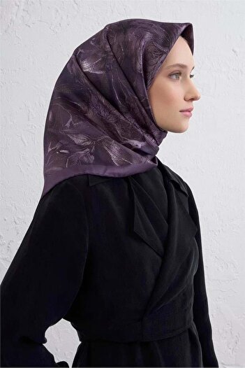 Armine Φουλάρι Sura Pure Silk 9409 - 33 Μωβ Μικτό σχέδιο