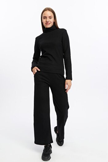 bemmoda Women's Stretchy Cotton Fisherman Top Pocket Pants Casual Bottom Top Set