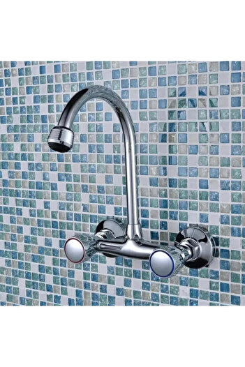 Alessandro DESIGN Wall-mounted faucet with rosette and swivel spout, alloy, chrome, PR 001