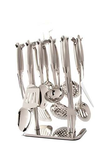 SQUALO Serving Spoon Set of 13 Pieces Silver 39 x 30 x 30 cm