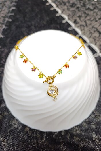 Angels And Wings Special Series Stone Steel Stylish and Elegant Necklace
