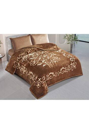 Gerenic Double blanket, 6 kg, two layers, engraved side and plain side, super soft texture, king size 220*240 cm
